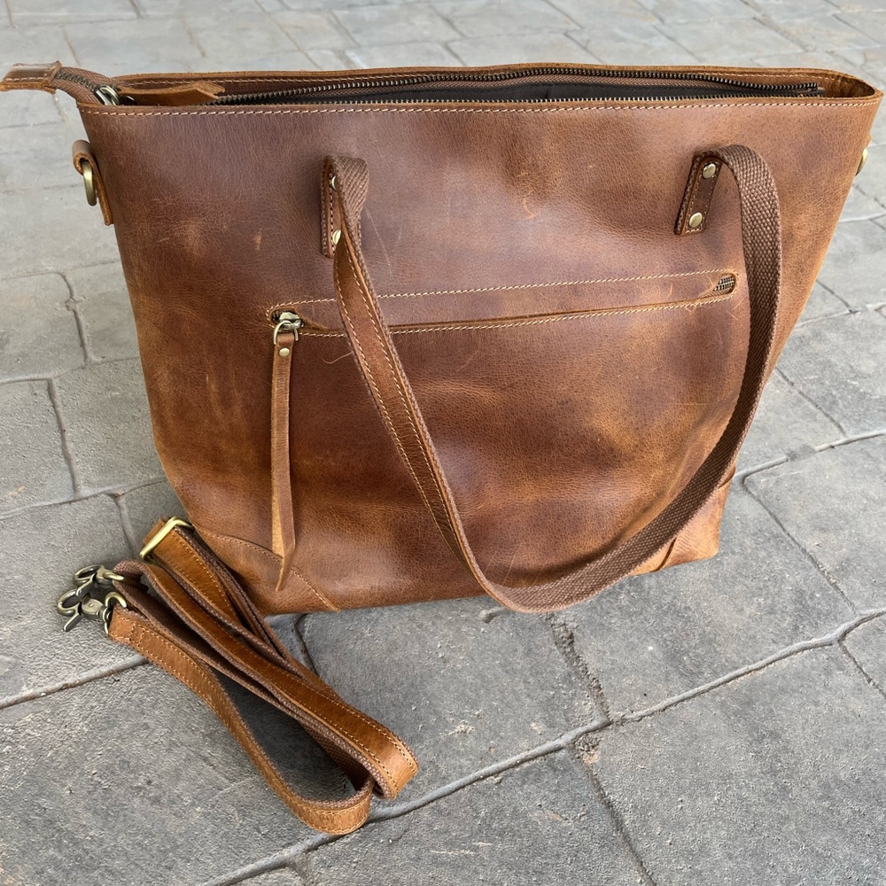 Large Brown Leather Laptop Bag